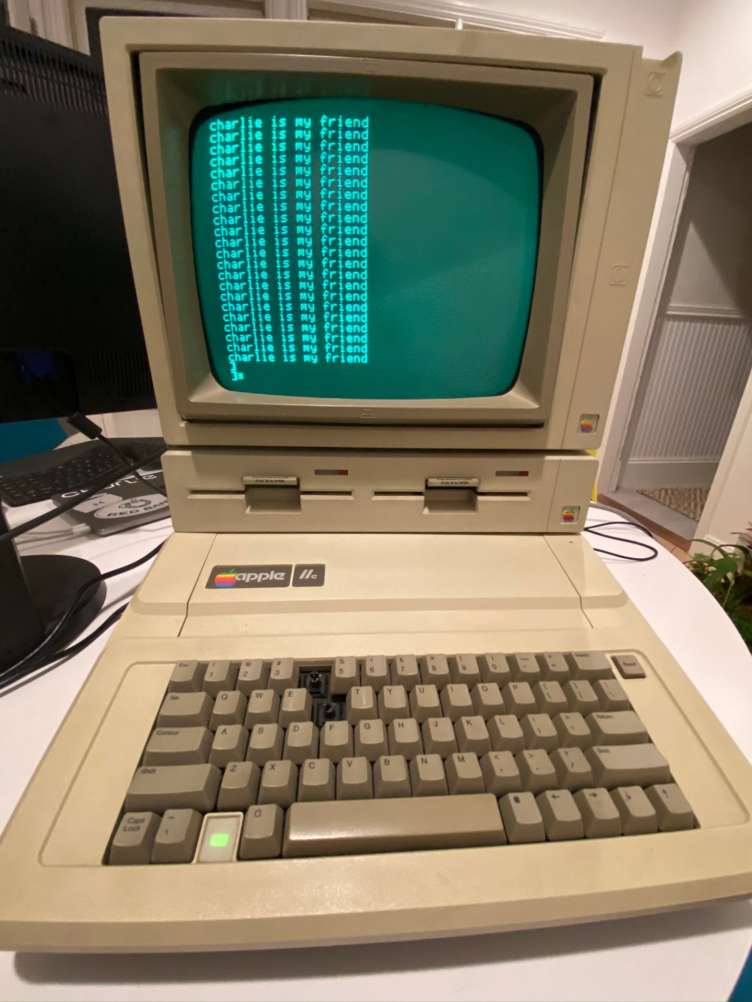Apple IIe with floppy