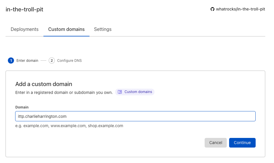 Cloudflare Pages Custom Domain